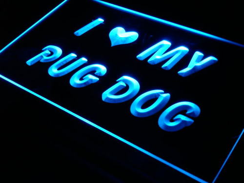 I Love My Pug Dog Pet Neon Light Sign